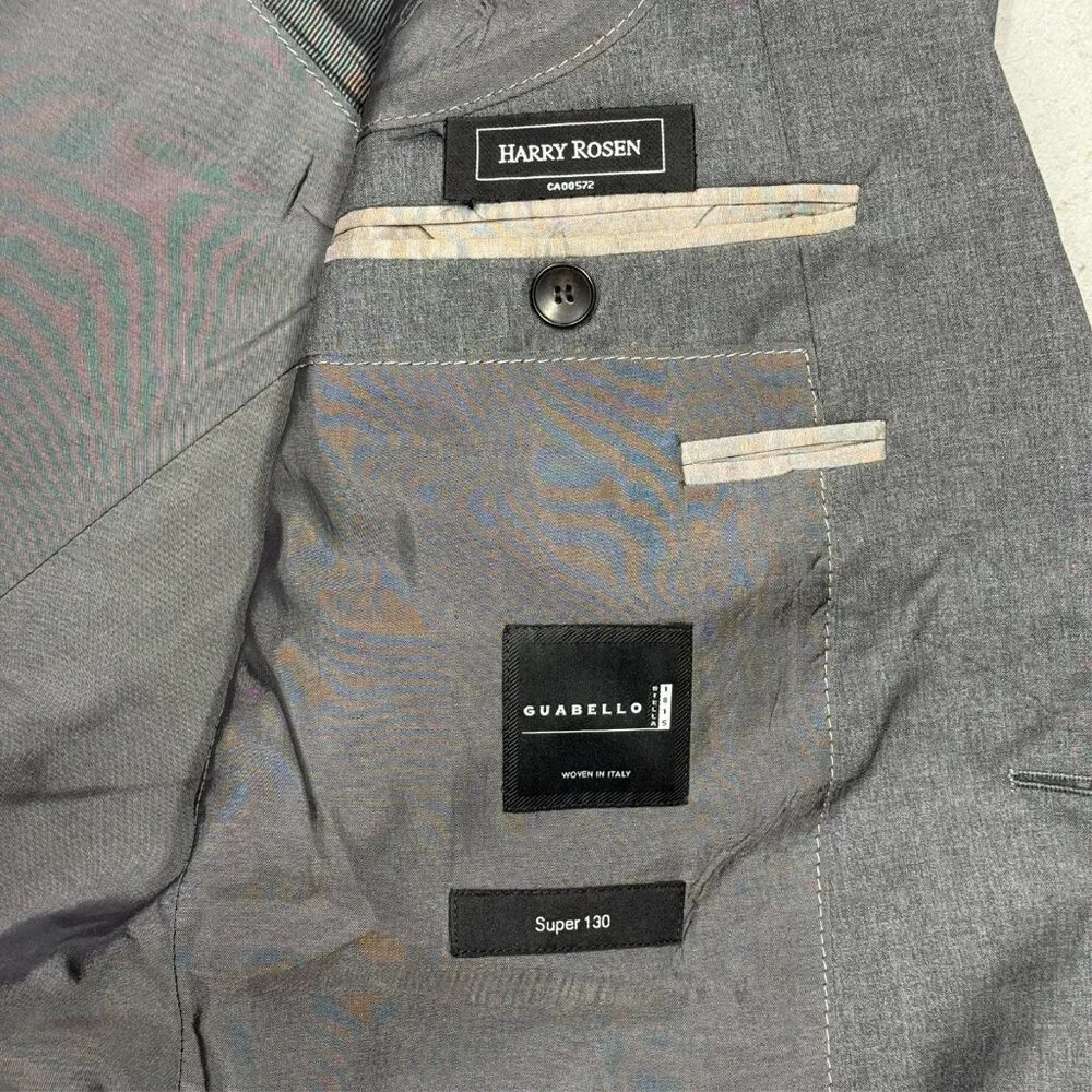 Hugo Boss Blazer Guabello 130s Wool Sport Coat Sharkskin Grey Huge/Genius 40R - Picture 8 of 12